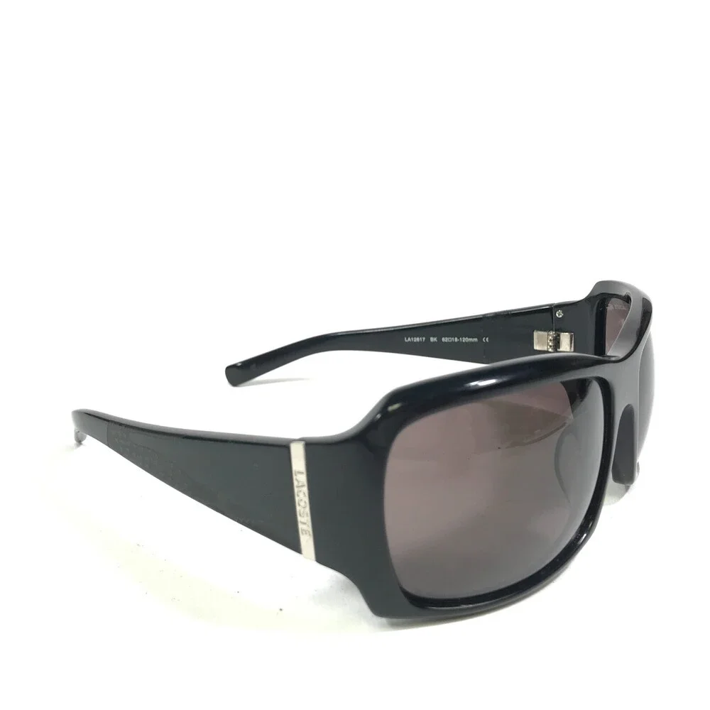 Lacoste Sunglasses LA12617 BK Black Square Frames with Red Lenses 62-18-120